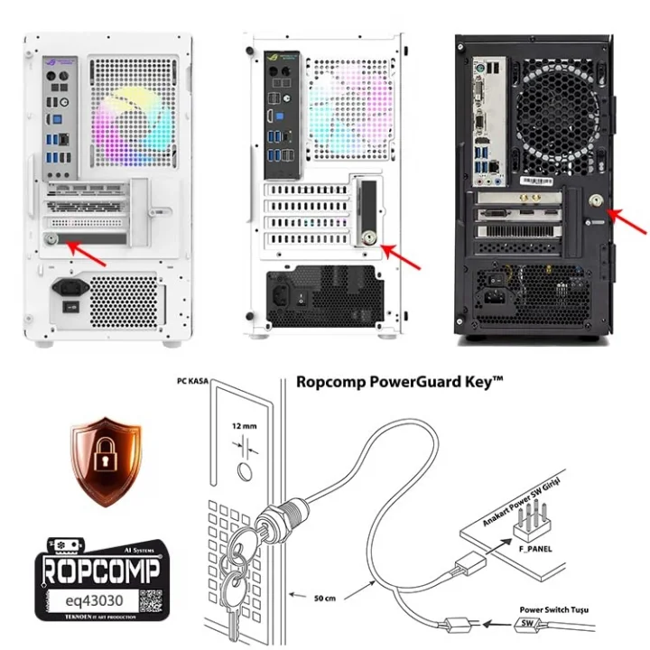 Ropcomp PowerGuard Key - PC POWER SW Güvenlik Anahtarı