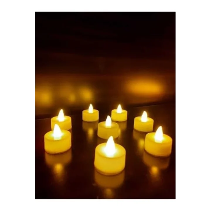 Roseroi Led Mum Tealight Sarı Işık Pilli 8 Adet