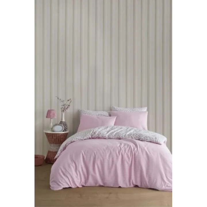 Rosie Tek Kişilik Ranforce Nevresim Seti, Pembe