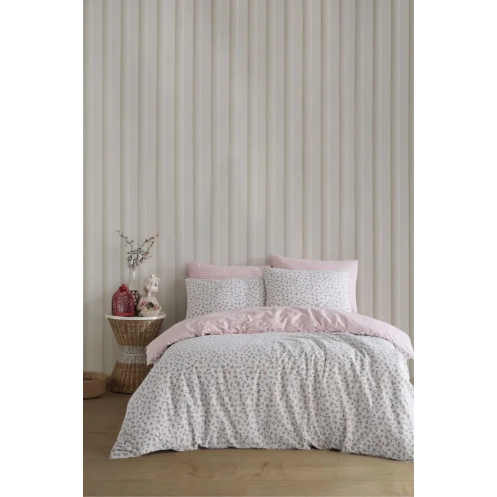 Rosie Tek Kişilik Ranforce Nevresim Seti, Pembe