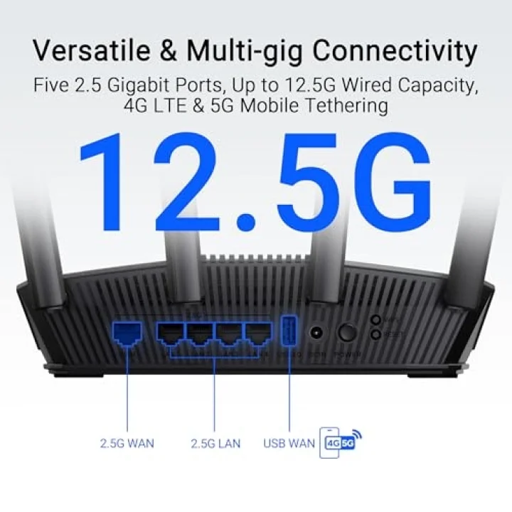 RT-BE82U WiFi7 BE6500 Dual Band Gigabit Extendable Router