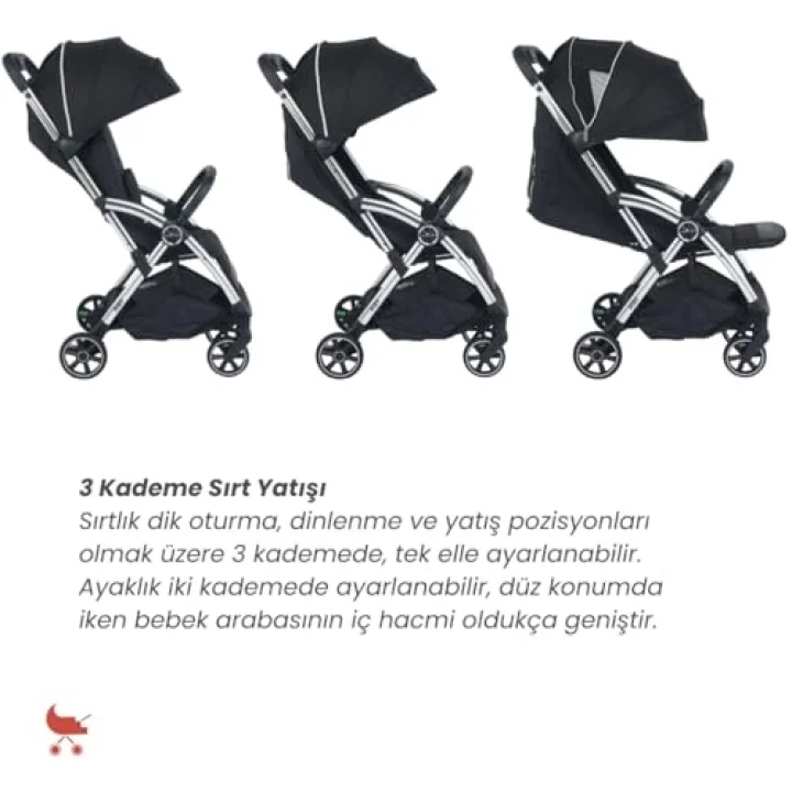 Ruby Kabin Boy Bebek Arabası Siyah