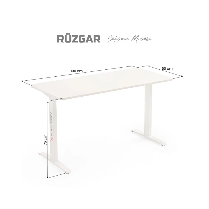 Rüzgar Çalışma Masası Beyaz 100x60 cm