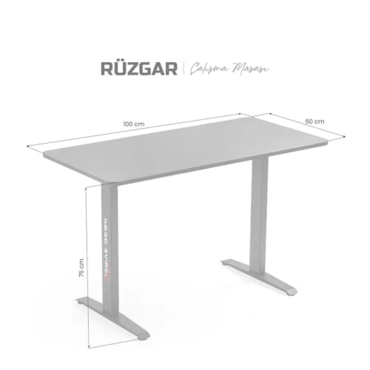 Rüzgar Çalışma Masası Siyah 100x60 cm