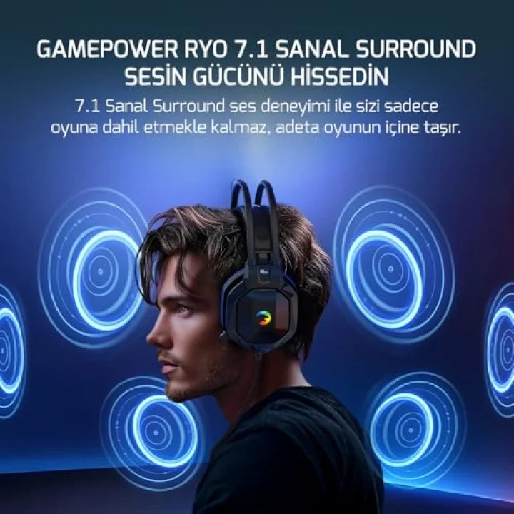 Ryo Siyah 7.1 Surround Rainbow Gaming (Oyuncu) Kulaklık