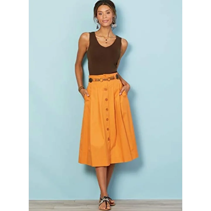 s Pattern Company Kadın Diz Boyu Pileli Etek, Bedenler 14-22 Dikiş Deseni