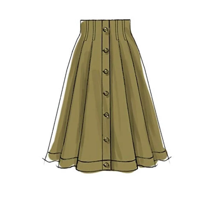 s Pattern Company Kadın Diz Boyu Pileli Etek, Bedenler 14-22 Dikiş Deseni
