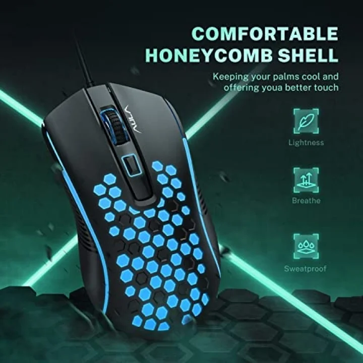S11 3600DPI RGB Optik Oyuncu Mouse, Siyah