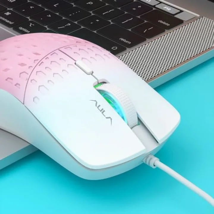 S11 Pro 3600DPI RGB Optik Gaming Mouse Pembe