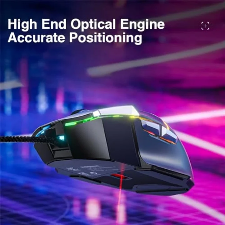 S12 Pro 12800 DPI 8 Tuşlu Makrolu Kablolu Optik Gaming Oyuncu Mouse Siyah