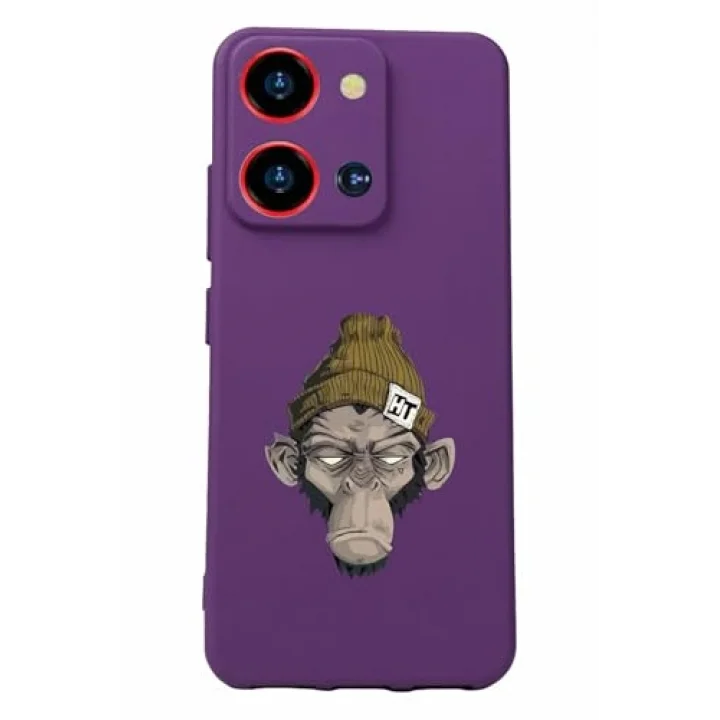 S19 Max Pro S Zoom Baskılı Kamera Korumalı Silikon Kılıf, Mor