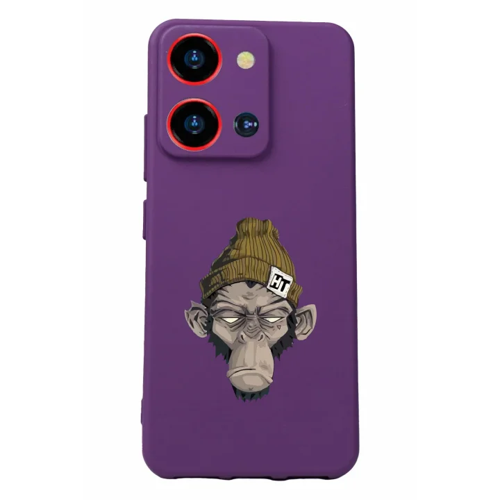 S19 Max Pro S Zoom Baskılı Kamera Korumalı Silikon Kılıf, Mor