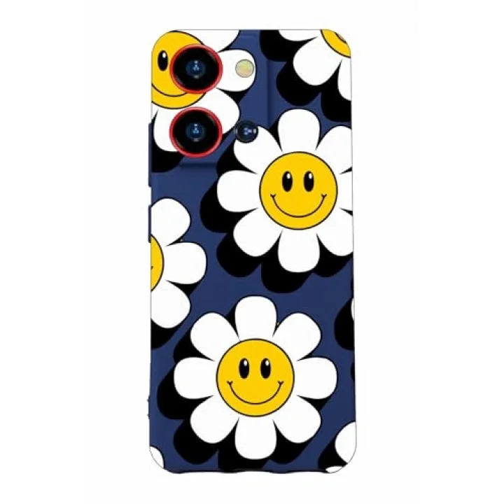 S19 Max Pro S Zoom ile Uyumlu Silikon Kılıf, Kamera Korumalı, Baskılı Desen, Lacivert