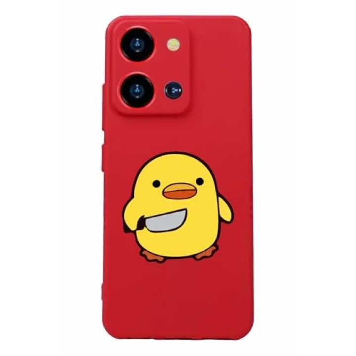 S19 Max Pro S Zoom ile Uyumlu Silikon Kılıf, Kamera Korumalı, Baskılı, Kırmızı