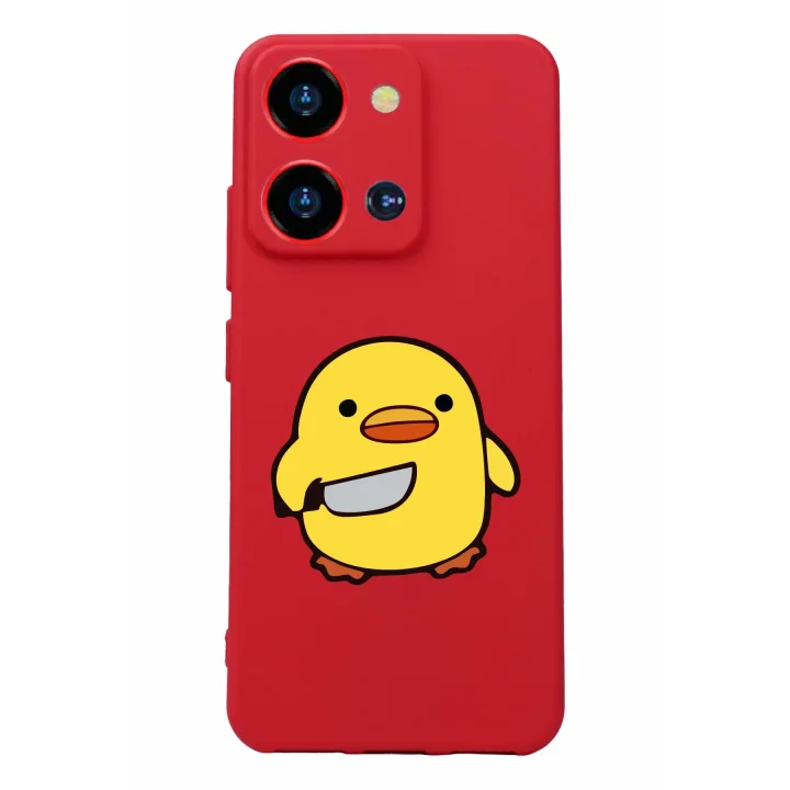 S19 Max Pro S Zoom ile Uyumlu Silikon Kılıf, Kamera Korumalı, Baskılı, Kırmızı