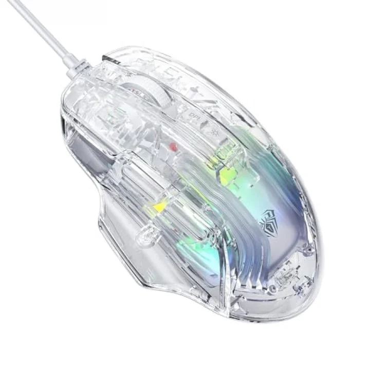 S80 7200DPI 7 Tuşlu RGB Şeffaf Optik Oyuncu Mouse