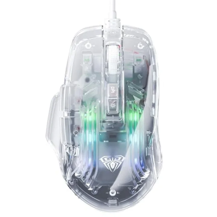 S80 7200DPI 7 Tuşlu RGB Şeffaf Optik Oyuncu Mouse