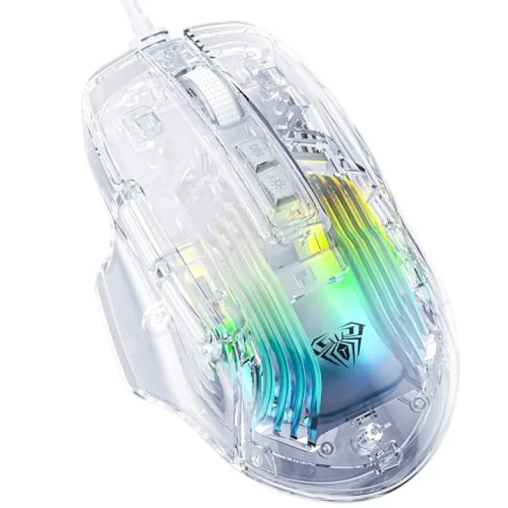 S80 7200DPI 7 Tuşlu RGB Şeffaf Optik Oyuncu Mouse