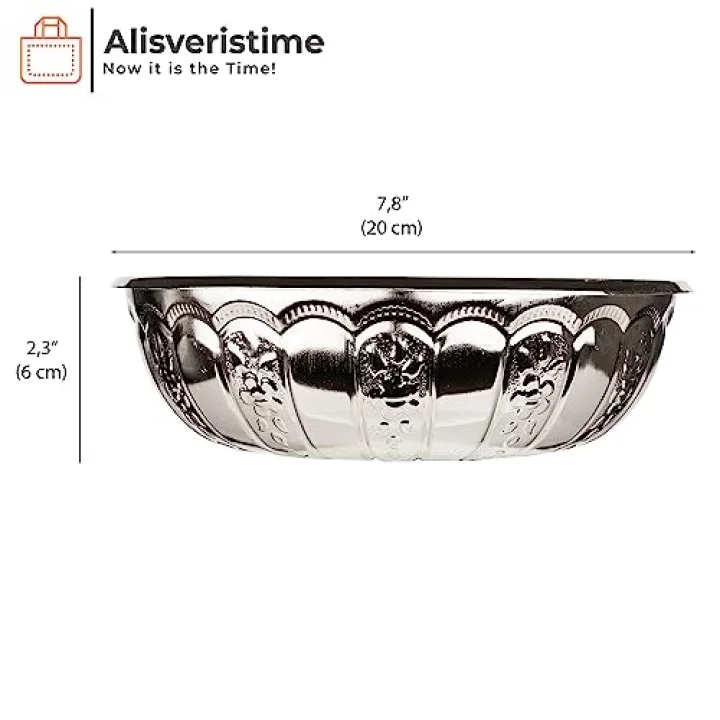 Sac Metal Dekoratif Banyo Kasesi (Gümüş Rengi)