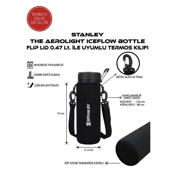 Safir Kamp Stanleye The Aerolight Bottle Flip 0.47 Lt ile Uyumlu Omuz Askılı Kılıf