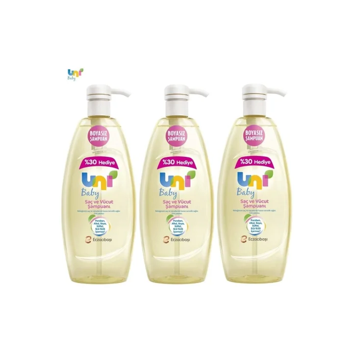 Şampuan Boyasız Pompalı Bebekler Için 3Lü Set 900 Ml