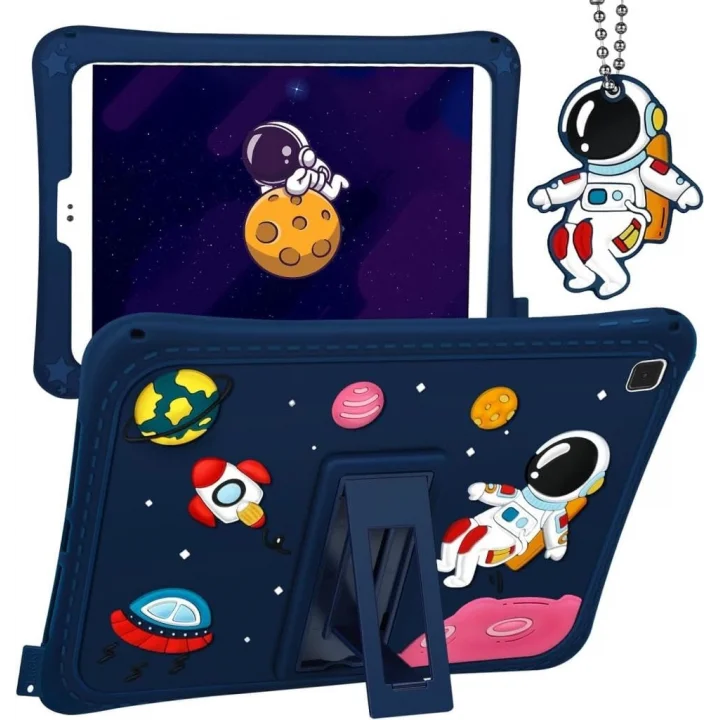 Samsung Galaxy Tab A 8.0 T290 ile uyumlu Kılıf Çocuklara Özel Karakter Baskılı Standlı Sevimli ASTRONOT T295 T297 Astronot