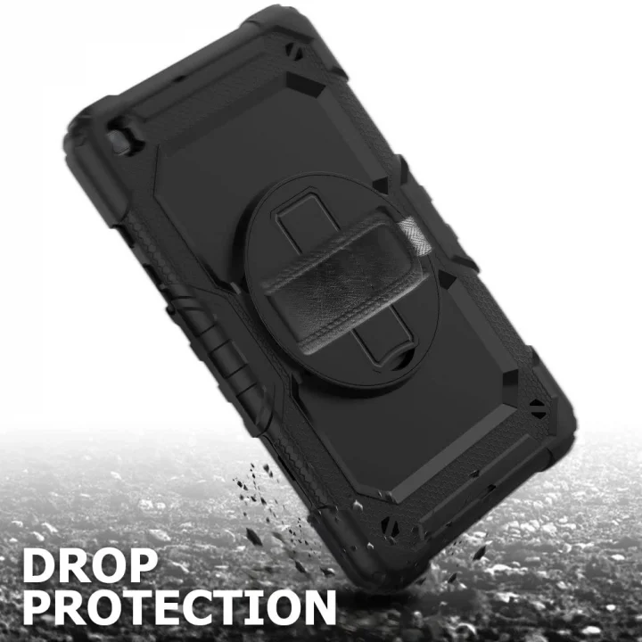 Samsung Galaxy Tab A 8.0 T290 T295 T297 ile uyumlu Kılıf Defender Askılı Pars Case Fuji Siyah
