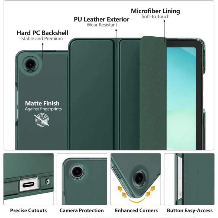 Samsung Galaxy Tab A11 Plus 11inç X230 ile uyumlu Kılıf PU Deri Smart Standlı Case Uyku Modlu X235 X236F
