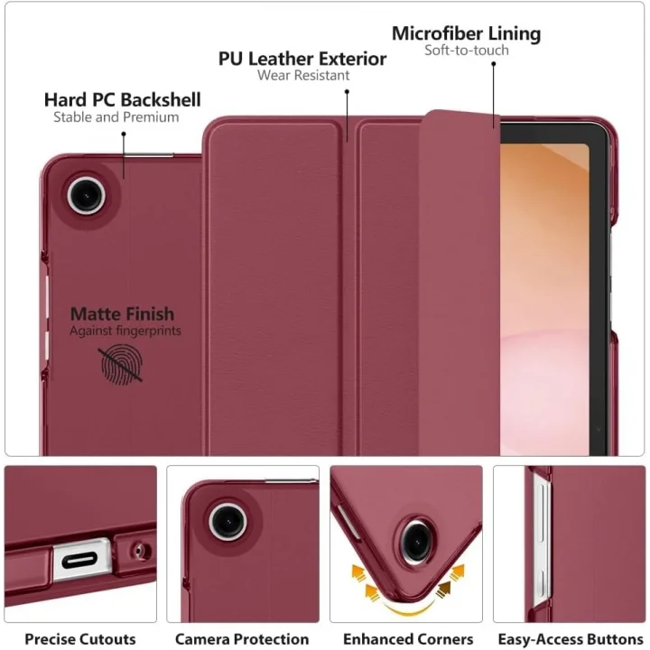 Samsung Galaxy Tab A11 Plus / A9 Plus 11inç ile uyumlu Kılıf PU Deri Smart Standlı Case