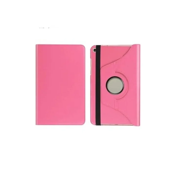 Samsung Galaxy Tab A7 T500 Yatay ve Dikey Standlı 360 Derece Döner Tablet Kılıfı Pembe