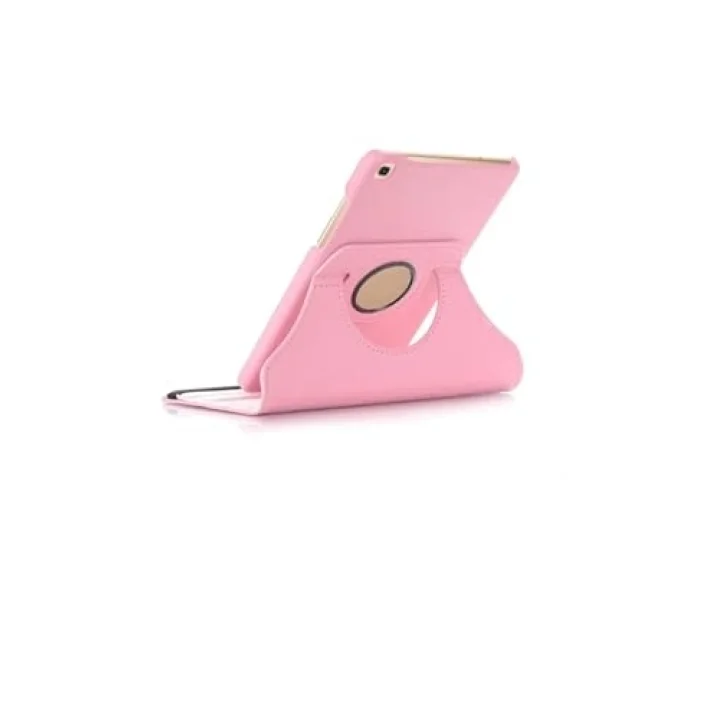 Samsung Galaxy Tab A8 T290 Yatay ve Dikey Standlı 360 Derece Döner Tablet Kılıfı Kumpembe