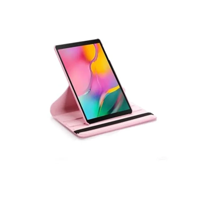 Samsung Galaxy Tab A8 T290 Yatay ve Dikey Standlı 360 Derece Döner Tablet Kılıfı Kumpembe
