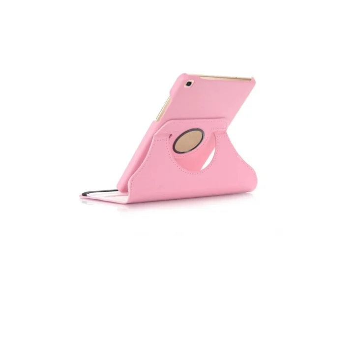 Samsung Galaxy Tab A8 T290 Yatay ve Dikey Standlı 360 Derece Döner Tablet Kılıfı Kumpembe