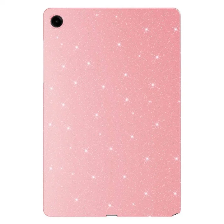 Samsung Galaxy Tab A9 Plus 11inç ile uyumlu Kılıf Işıltılı Parlak Görünüm Koton Case X210 X216 X218 Pembe
