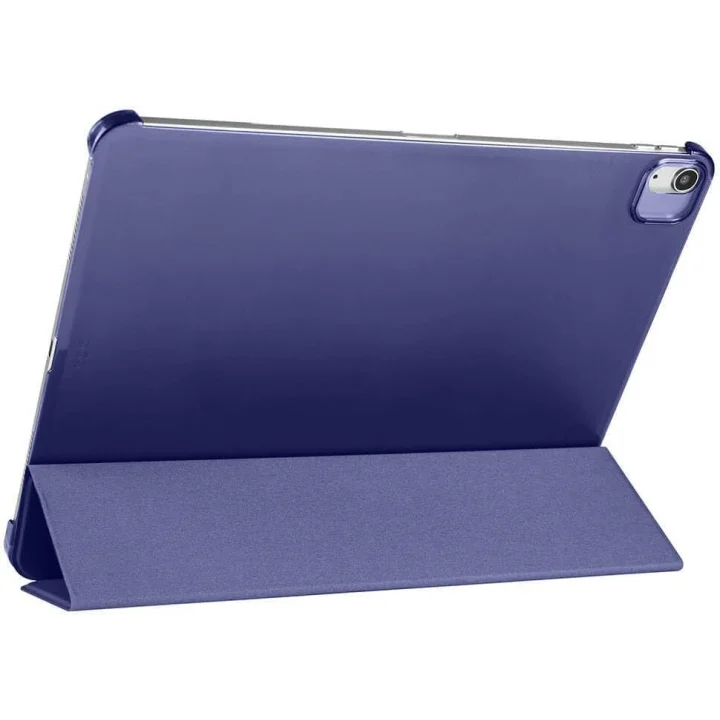 Samsung Galaxy Tab A9 Plus ile Uyumlu Akıllı Kılıf, Kalem Bölmeli Lansman Antrasit Origami Standlı Darbe Emici Şeffaf Arka Kapaklı Ultra İnce Popüler Tablet Kılıfı