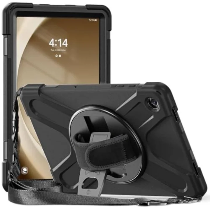 Samsung Galaxy Tab A9 Plus X210 X215 X216 Defender Askılı Zırhlı Tank Case Siyah