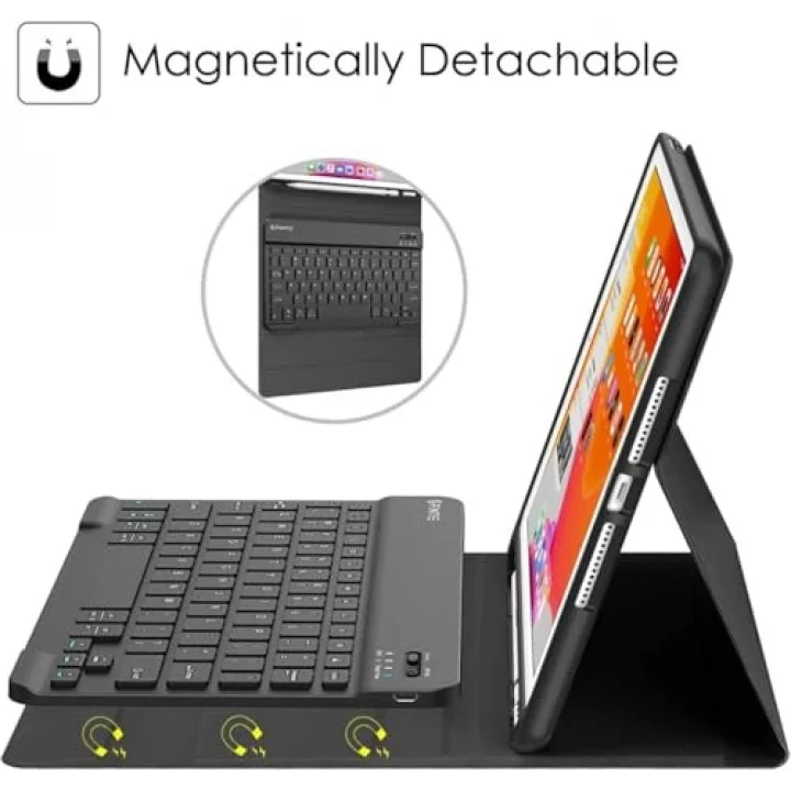 Samsung Galaxy Tab S11 11inç 2025 ile uyumlu Kılıf Kablosuz Klavyeli Case Mobax Türkçe X736 X730 Siyah
