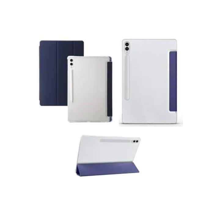 Samsung Galaxy Tab S9 Fe Plus 12.4 ile Uyumlu Kılıf Standlı Katlanabilir Uyku Modlu Akıllı Kapak Case - Lacivert