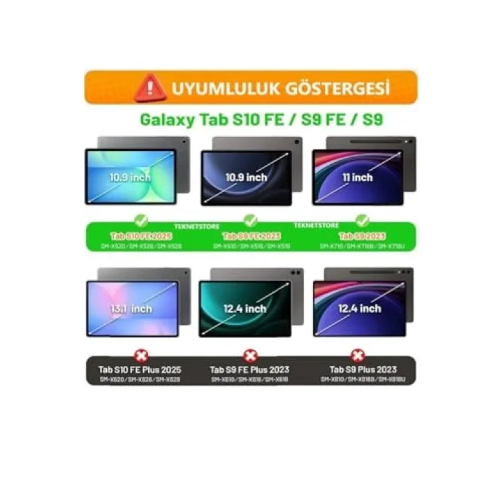 Samsung Galaxy Tab S9 Fe/ S10 Fe 10.9 Inch ile Uyumlu Kalem Bölmeli Katlanabilir Standlı Akıllı Kapak - Kırmızı