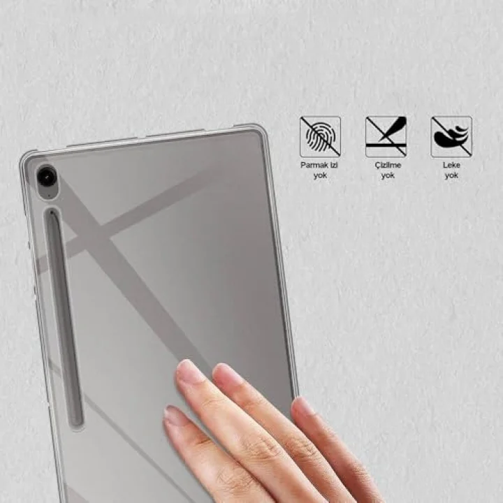 Samsung Galaxy Tab S9 FE X510 X516 ile uyumlu Kılıf Tablet Hibrit Silikon Case Kapak Renksiz