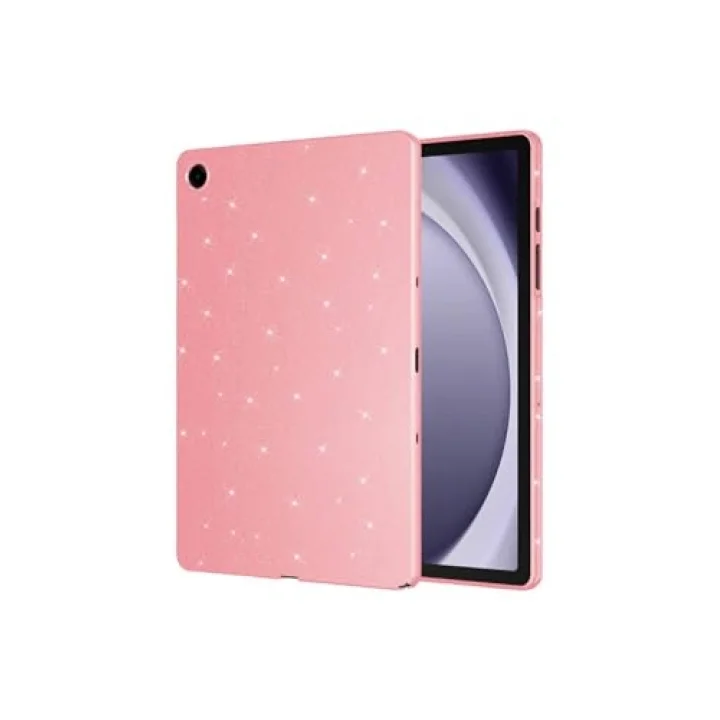 Samsung Galaxy Tab S9 ile Uyumlu Tablet Kılıf Renkli Simli Işıltılı Silikon Kapak - Pembe 1