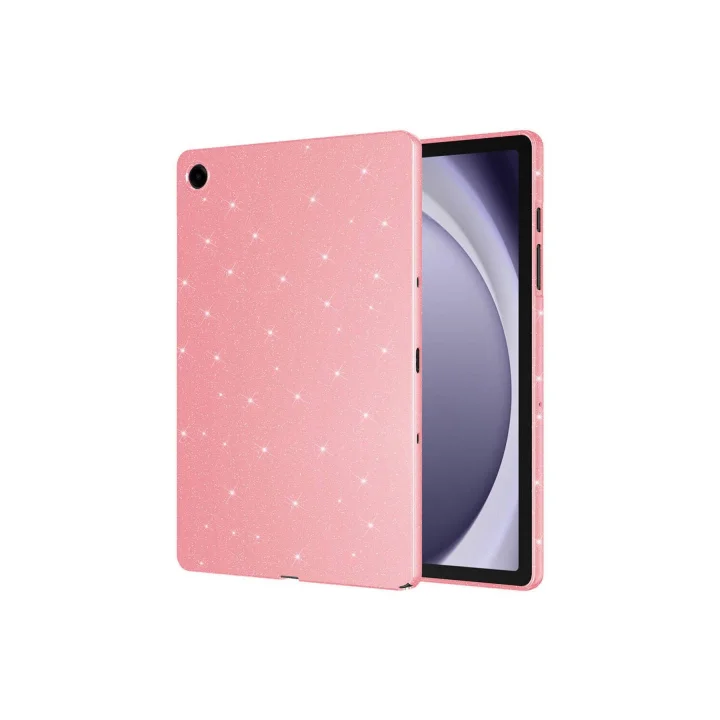 Samsung Galaxy Tab S9 ile Uyumlu Tablet Kılıf Renkli Simli Işıltılı Silikon Kapak - Pembe 1