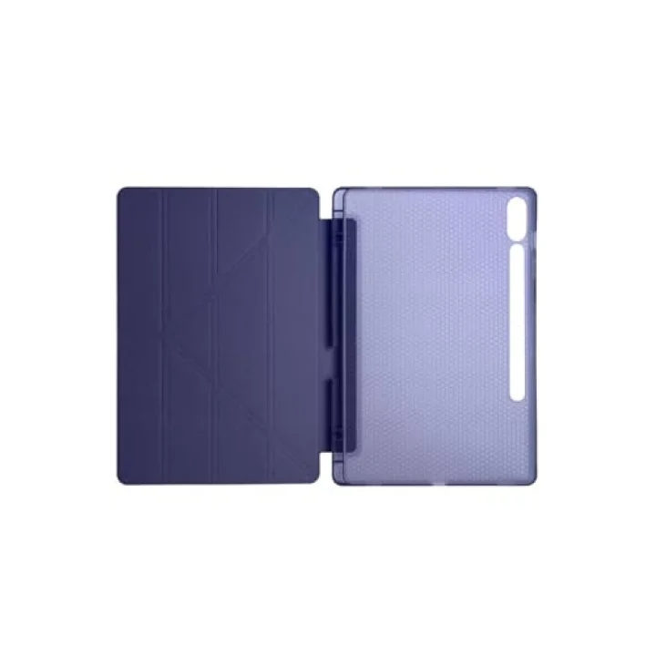 Samsung Galaxy Tab S9 Plus/Tab S9 FE Plus ile Uyumlu Kılıf Kalem Bölmeli Smart Standlı Yumuşak Kapak - Lacivert