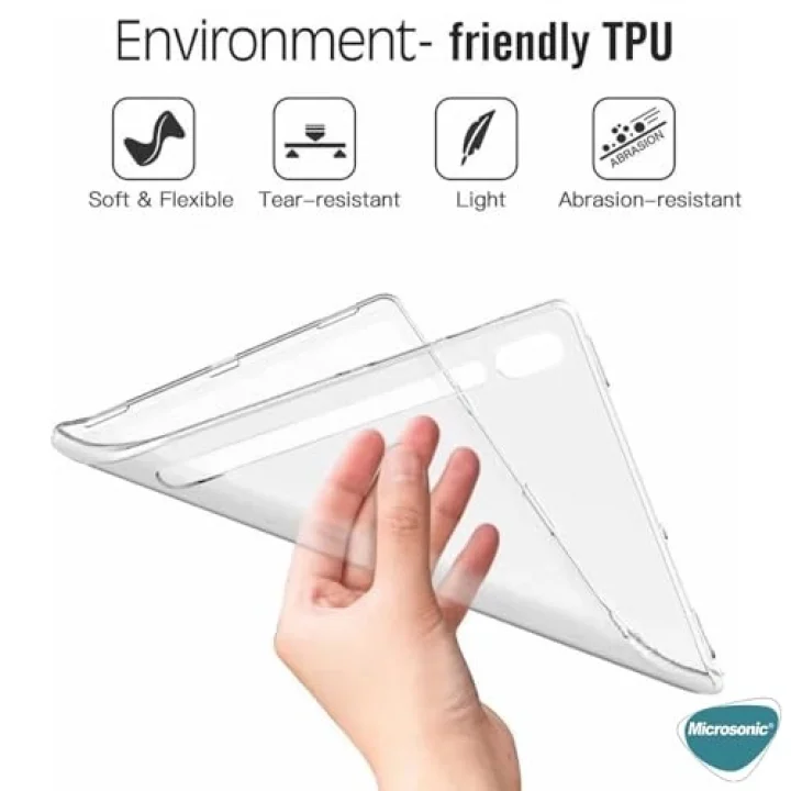 Samsung Galaxy Tab S9 Plus X810 için Kılıf Transparent Soft Şeffaf [Galaxy Tab S9 Plus X810 ile Uyumlu Kılıf - Şeffaf]