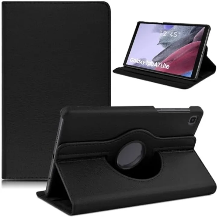 Samsung Galaxy Tab S9 Plus X810 Yatay ve Dikey Standlı 360 Derece Döner Tablet Kılıfı Siyah