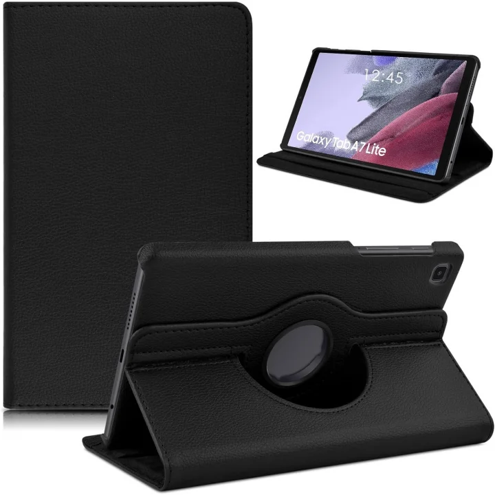 Samsung Galaxy Tab S9 Plus X810 Yatay ve Dikey Standlı 360 Derece Döner Tablet Kılıfı Siyah