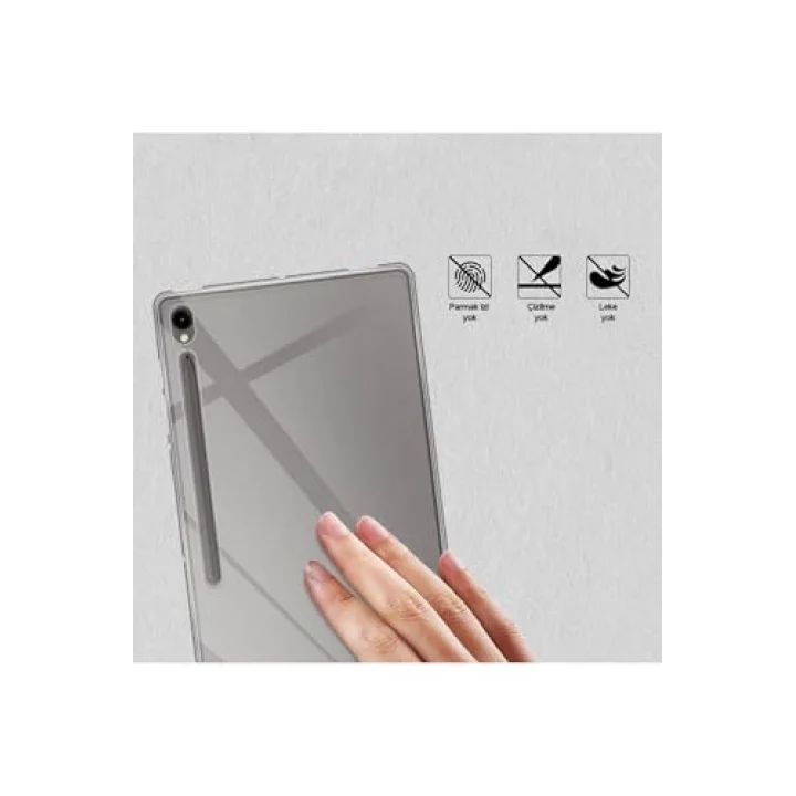 Samsung Galaxy Tab S9 Sm-x710 ile Uyumlu Kılıf Şeffaf Pürüzsüz Premium Silikon Kapak Case