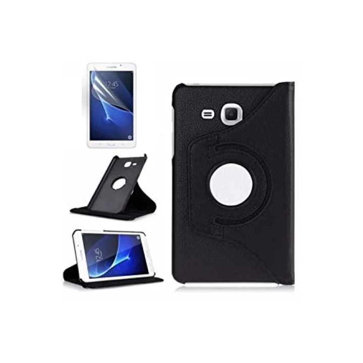 Samsung ile Uyumlu Galaxy Tab 4 T280 Standlı Kapaklı Dönebilen Tablet Kılıfı Kırmızı - Kırmızı
