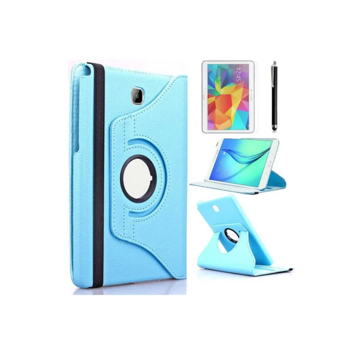 Samsung ile Uyumlu Galaxy Tab A T580 10.1 Standlı Kapaklı Dönebilen Tablet Kılıfı Mavi