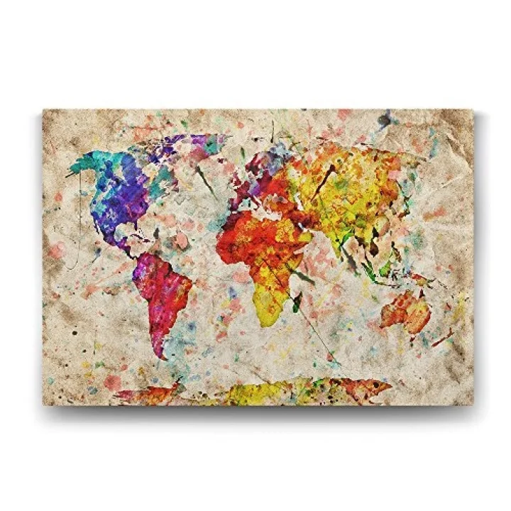 Sanatsal Dünya Haristası Tablosu - 60x40cm